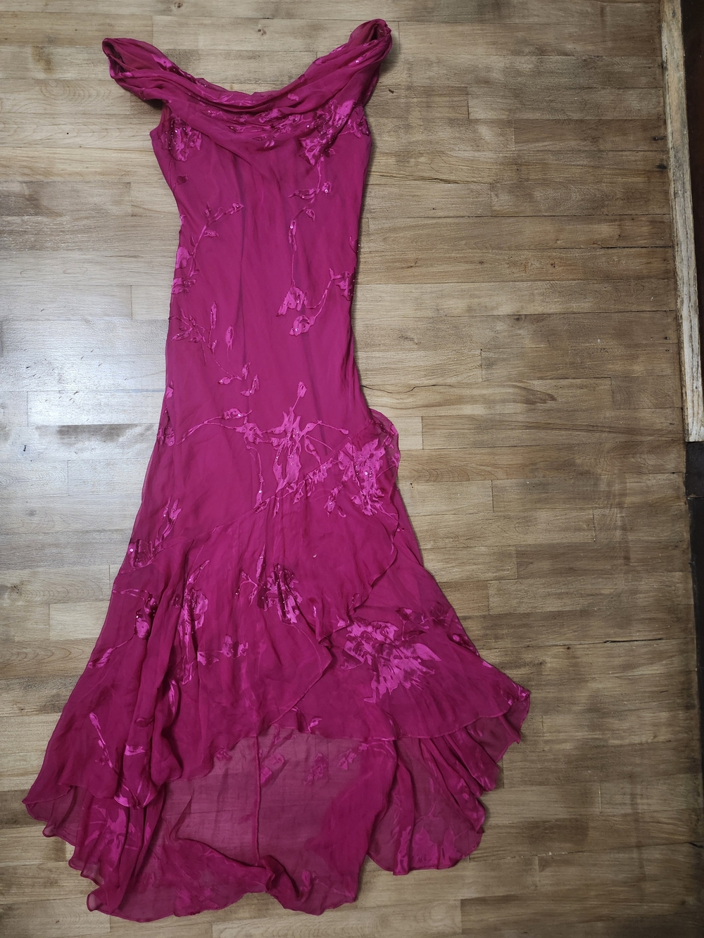 Alex Evenings Silk Floral Maxi Dress